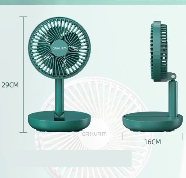 Rechargeable 5-inches Folding fan HCZ21 Green colour