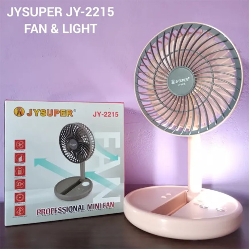 JY-2215 JYSUPER Professional Rechargeable Fan with LED Light