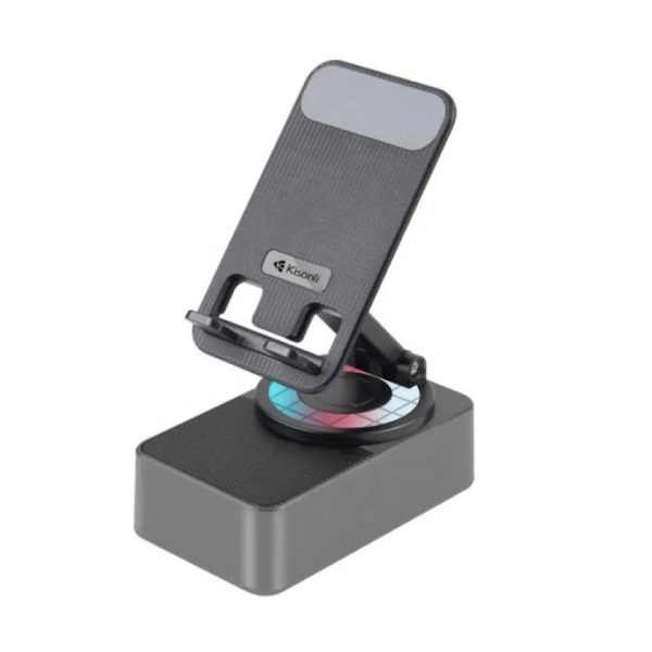 images49f6b6f6-2788-44db-809b-cc84b227585a-1.jpg KISONLI M-1 Wireless Folding Bracket RGB Bluetooth Speaker With 360 Degree Phone Holder Stand