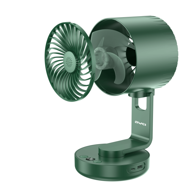 Awei F34 Strong Wind Air Circulation Wide Angle Night Lamp Fan 4000mAh