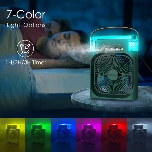 3 In 1 Air Cooling USB Fan with LED Night Light Water Fan