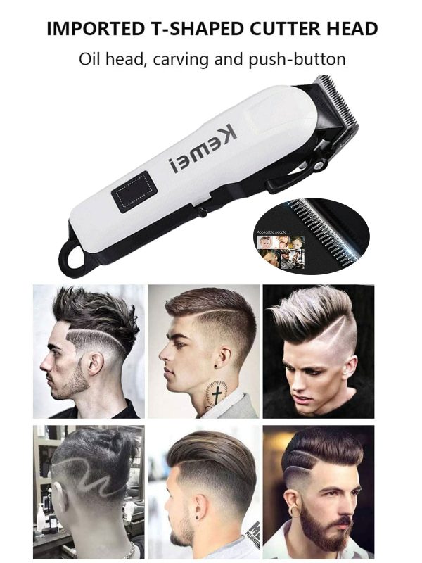 images76712e09-c66b-4010-bb49-3bf519f55758-1.jpg Professionals Design Perfect Shaver And Haircut Rechargeable Beard And Moustaches Hair Machine And Trimming With Cord And Without Cordless Use km809A