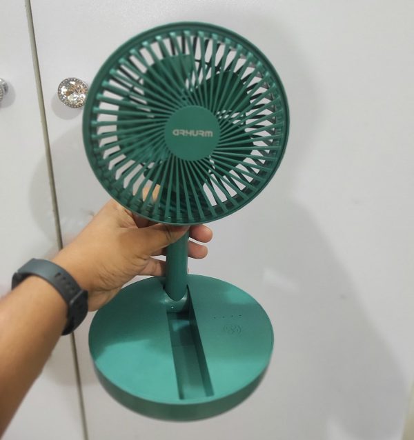 Rechargeable 5-inches Folding fan HCZ21 Green colour