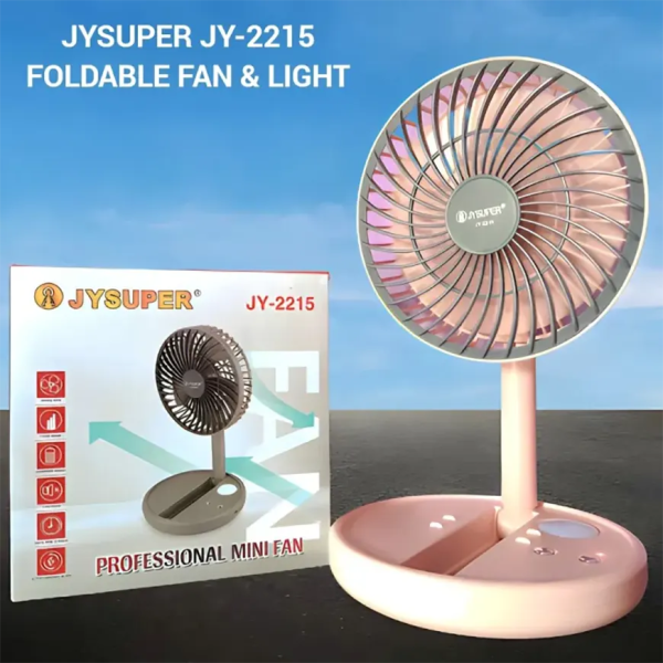 JY-2215 JYSUPER Professional Rechargeable Fan with LED Light
