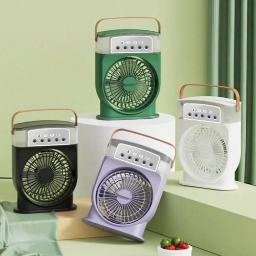 A3 In 1 Air Cooling USB Fan with LED Night Light Water Fan