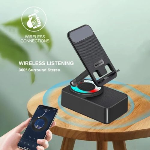 KISONLI M-1 Wireless Folding Bracket RGB Bluetooth Speaker With 360 Degree Phone Holder Stand