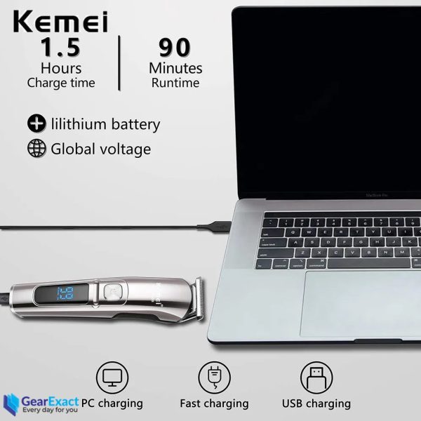 Kemei KM-8509 Waterproof Hair Clipper and Beard Trimmer for Men